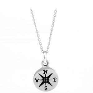 Sterling Silver Compass Charm Necklace 🧭